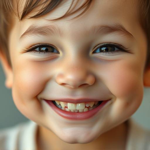 Gros plan sur le visage souriant de l'enfant