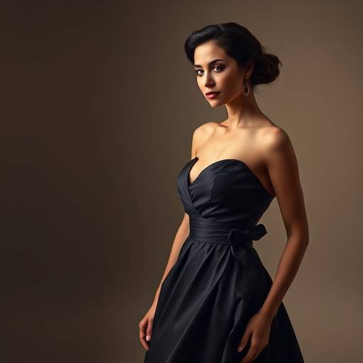 Photographie de mode d'une femme portant une robe élégante.